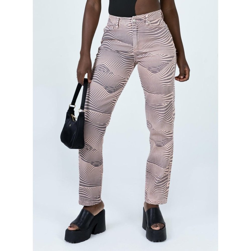 New Princess Polly Organic Cotton Blend Aryana Straight Leg Jeans 8 MEDIUM Y2K